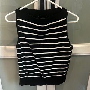 Banana Republic Black and White Striped Tank Top